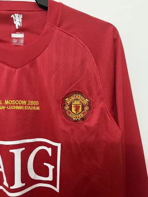 Retro Manchester United 2007/08 Home UCL Long Sleeve Jersey - Image 2