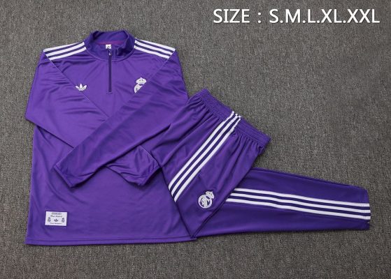 Mens Real Madrid 2025/26 Half-Zip Sweater+Pant 815 - Image 4