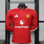 Mens Manchester United 2026/27 Home Long Sleeve Jersey Player Version