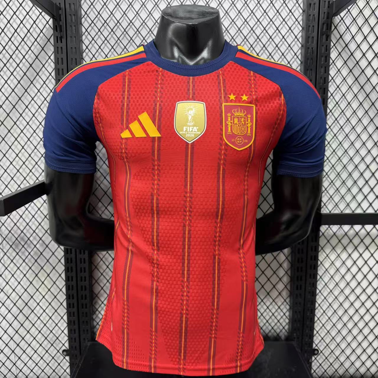 7fce736c Mens Spain 2 Stars 2026 World Cup Home Jersey Player Version - Image 1